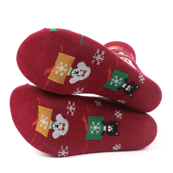 *Women's "Christmas Cats and Dog" Novelty Socks